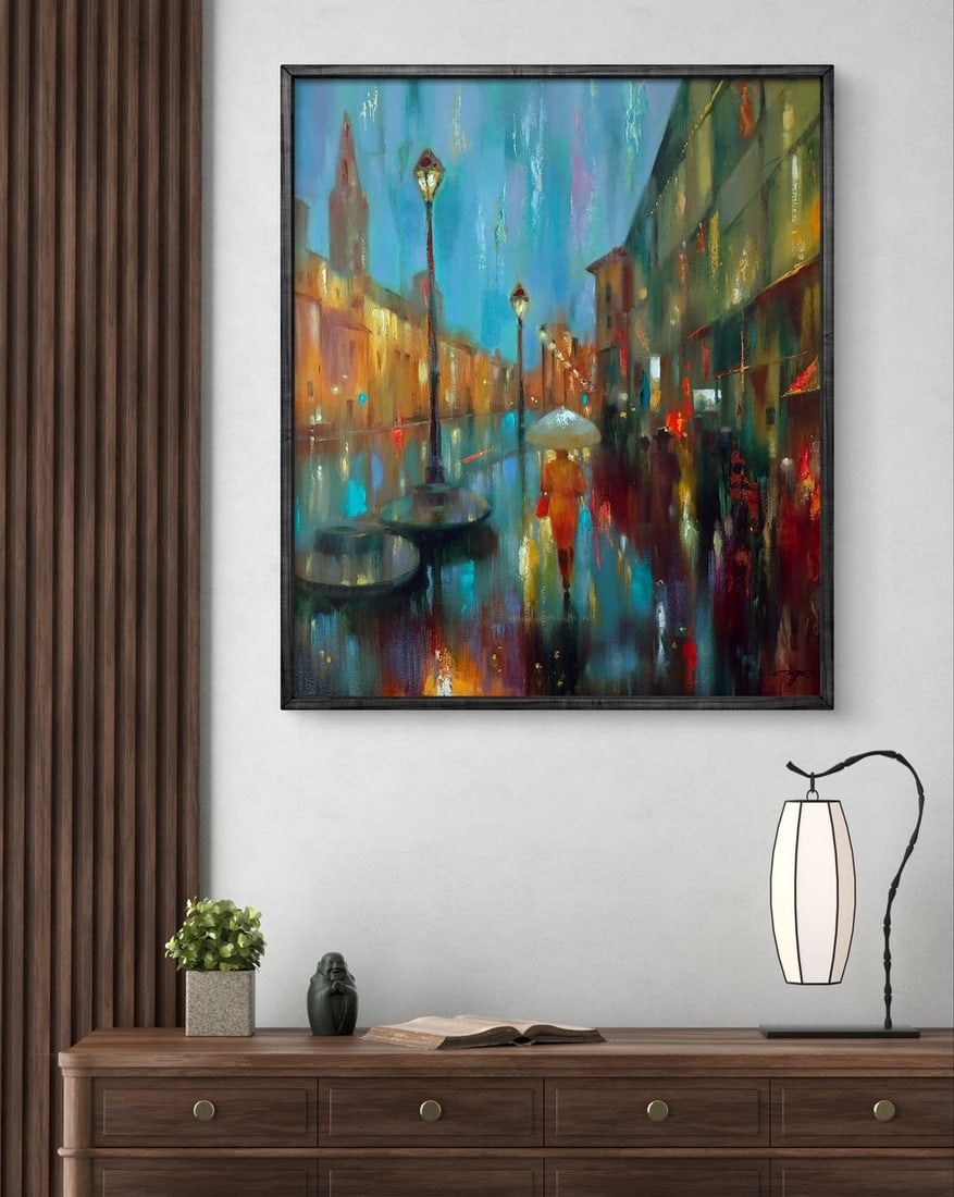 Abstract oil painting Rainy evening Anatoly Tarabanov - 2