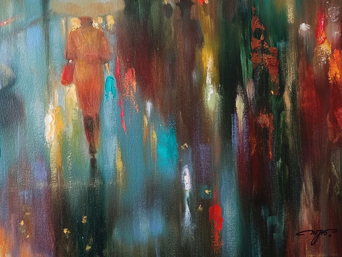 Abstract oil painting Rainy evening Anatoly Tarabanov - 8