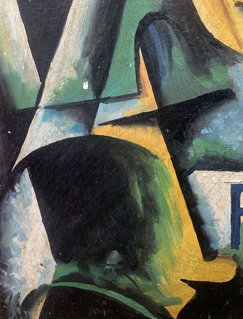 Abstract oil painting Autumn thoughts (based on Lyubov Popova) V. Konotopsky - 3