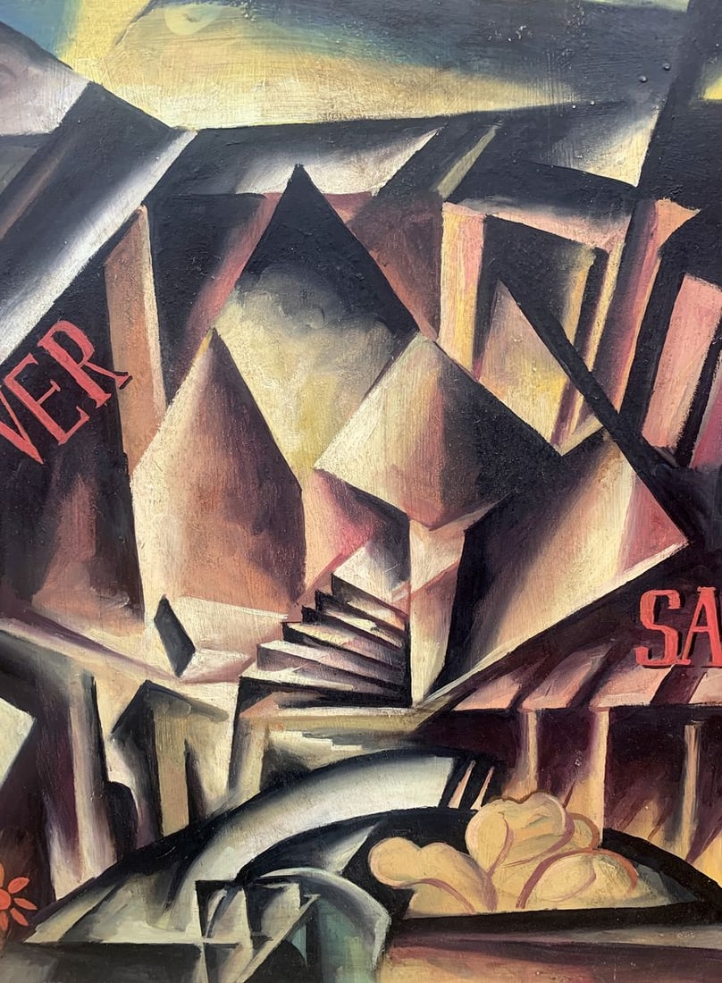 Abstract oil painting Labyrinth (based on Lyubov Popova) V. Konotopsky - 2