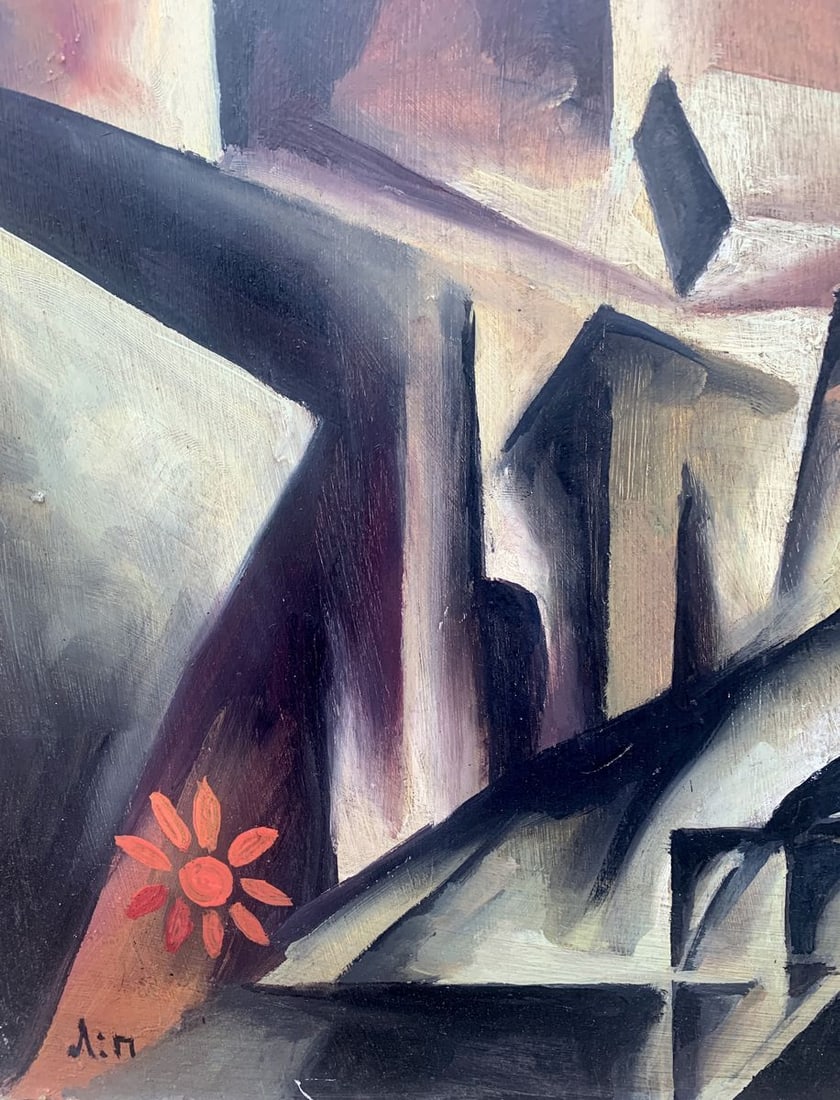 Abstract oil painting Labyrinth (based on Lyubov Popova) V. Konotopsky - 3