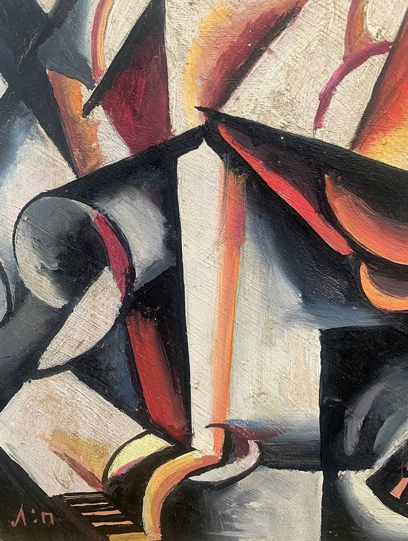 Abstract oil painting A look into the future (based on Lyubov Popova) V. Konotopsky - 3
