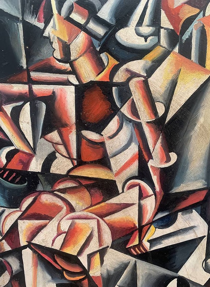 Abstract oil painting A look into the future (based on Lyubov Popova) V. Konotopsky - 4