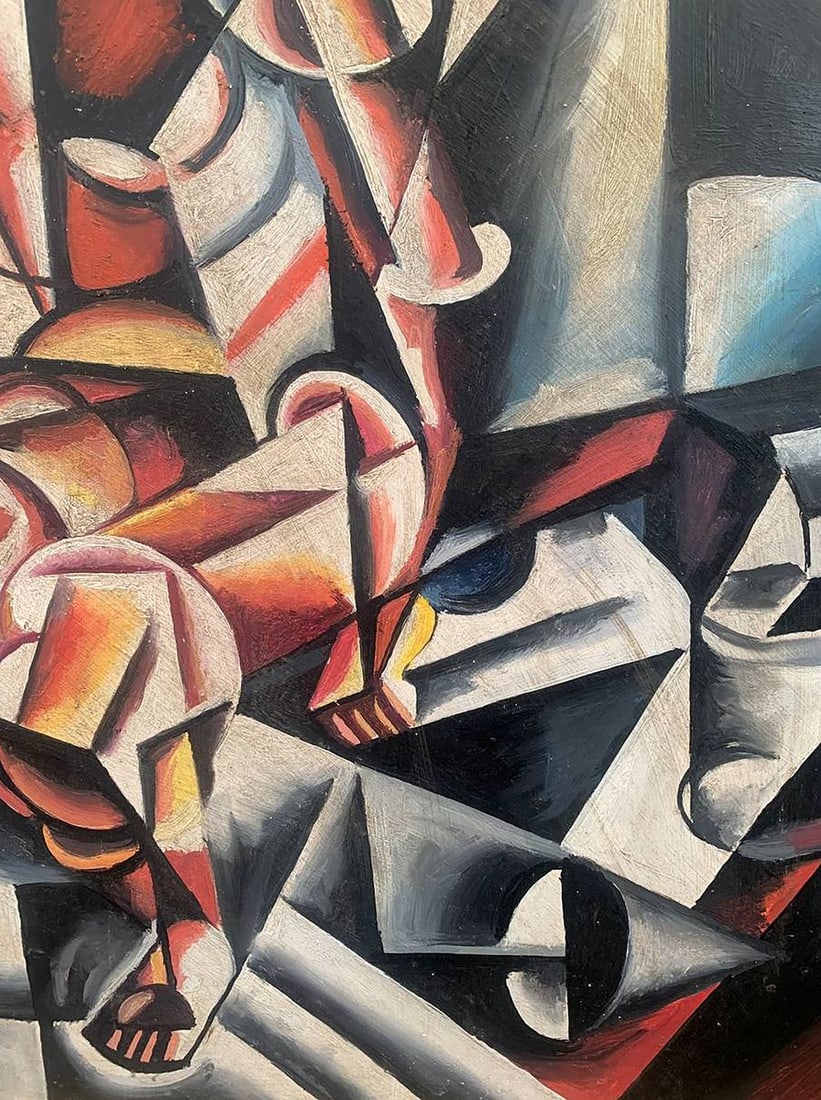 Abstract oil painting A look into the future (based on Lyubov Popova) V. Konotopsky - 6