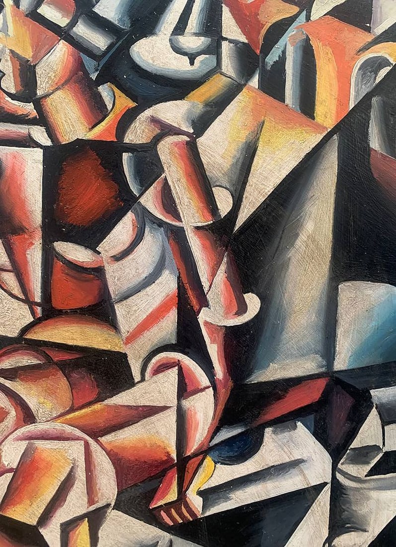 Abstract oil painting A look into the future (based on Lyubov Popova) V. Konotopsky - 7