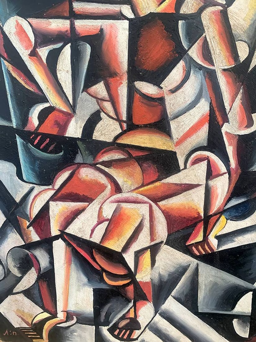 Abstract oil painting A look into the future (based on Lyubov Popova) V. Konotopsky - 8