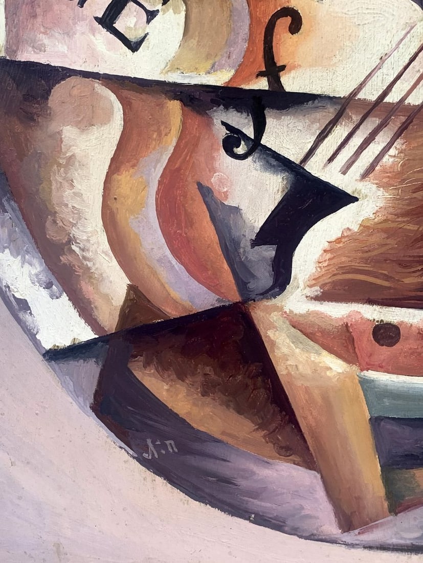 Abstract oil painting Music life (based on Lyubov Popova) V. Konotopsky - 3