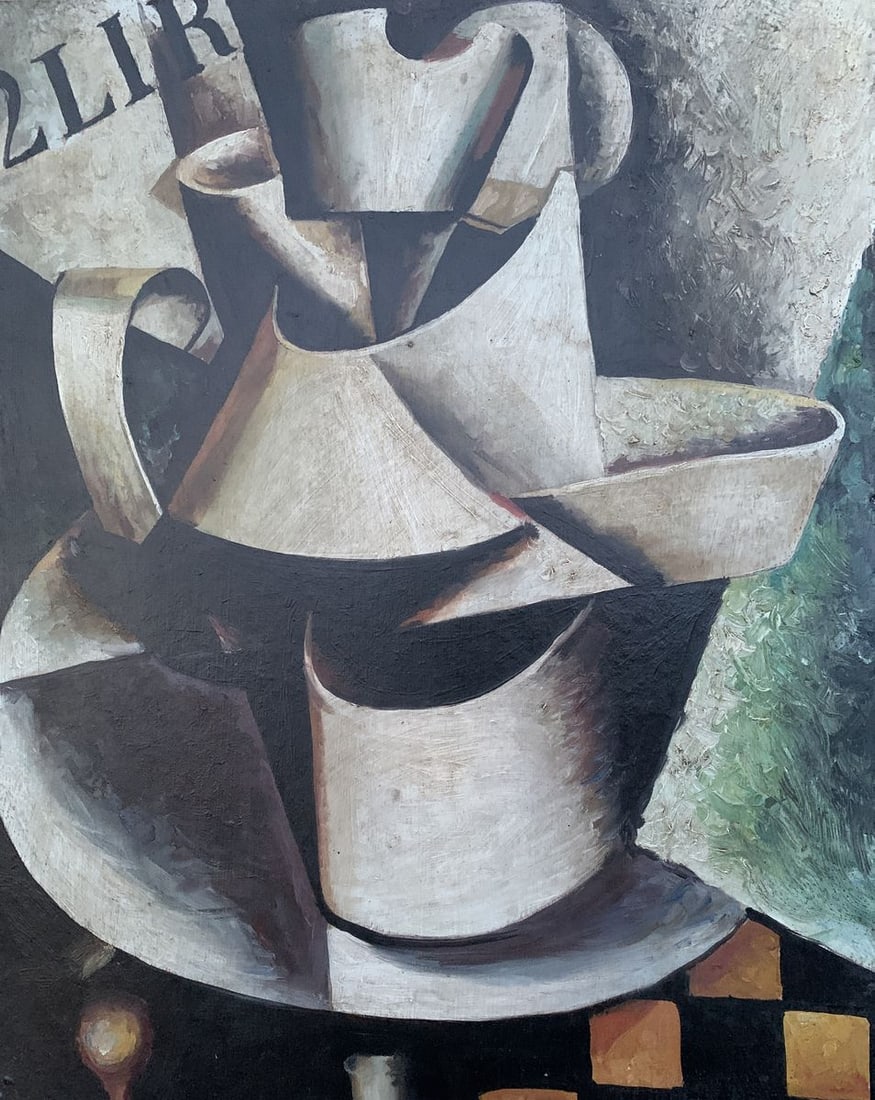Abstract oil painting Man's thoughts (based on Lyubov Popova) V. Konotopsky - 2