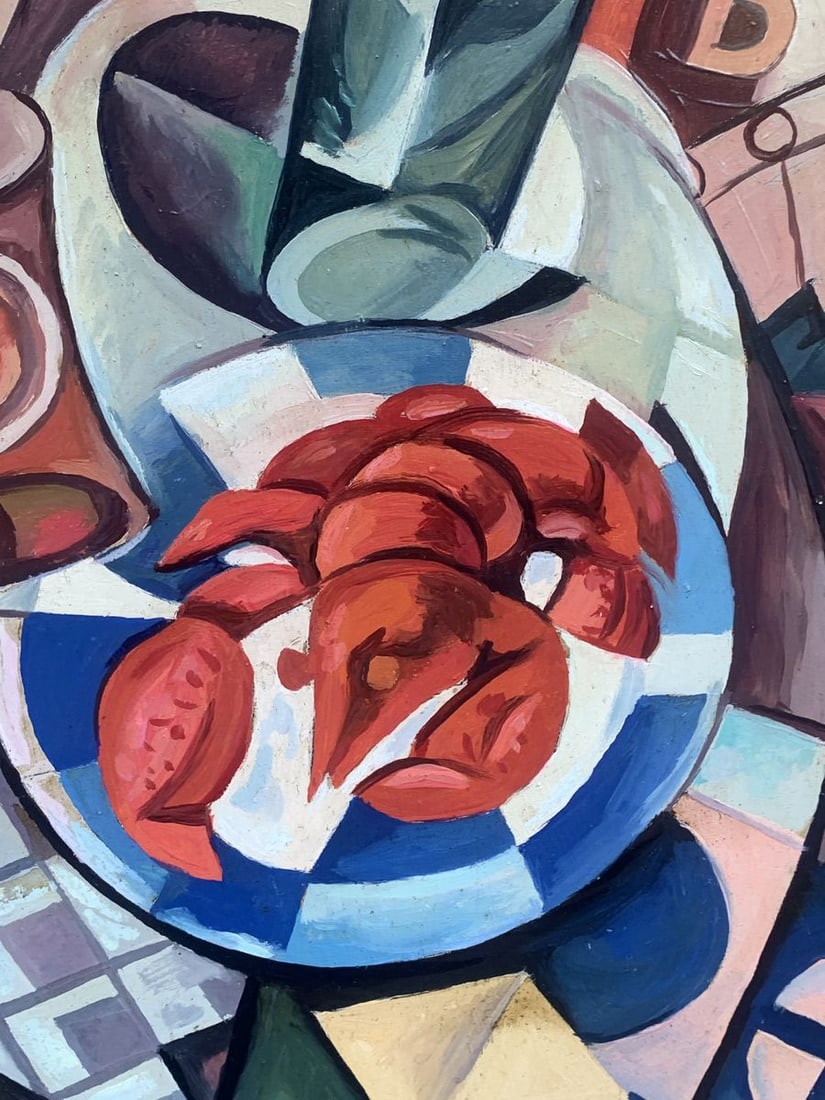 Abstract oil painting Set table (based on paintings by Olga Rozanova) Victor Konotopsky - 3