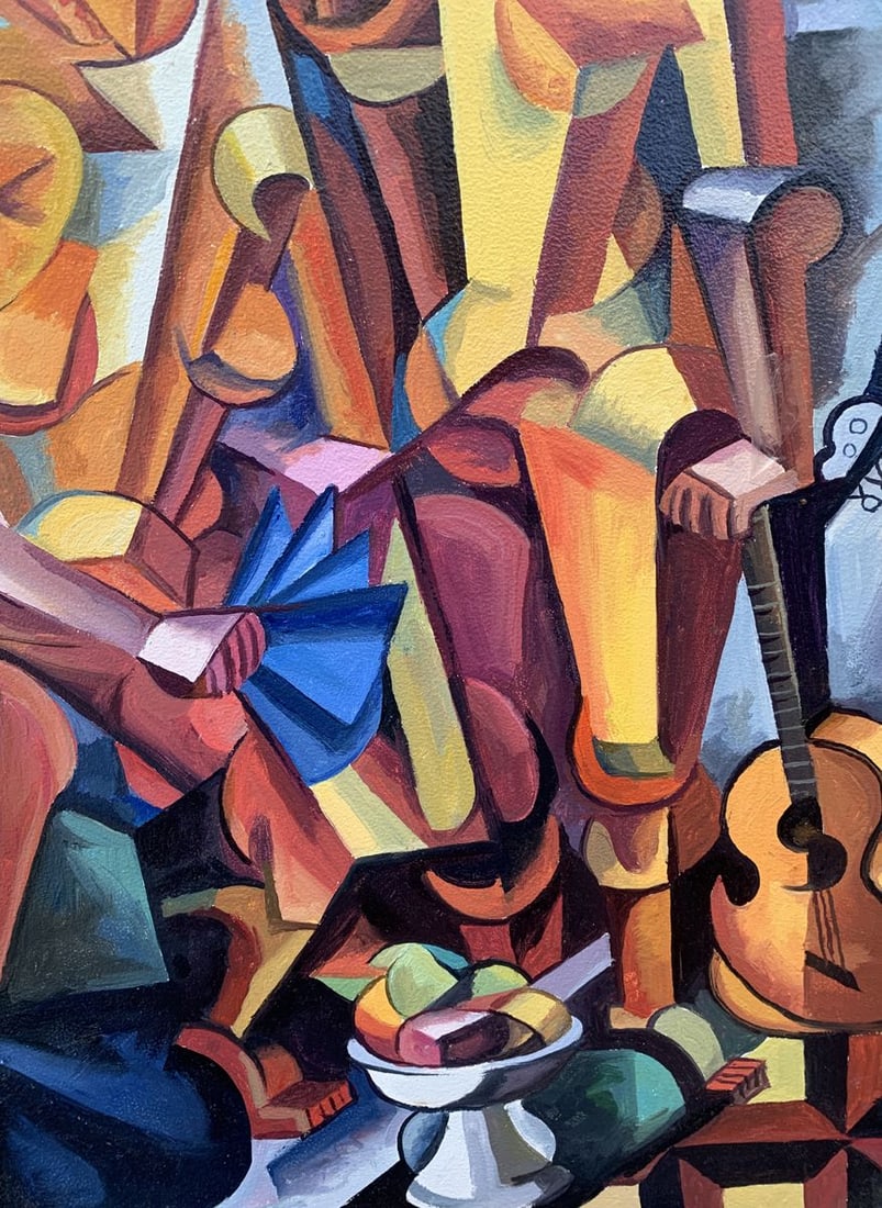 Abstract oil painting Symphony of Musicians (based on paintings by Lyubov Popova) Victor Konotopsky - 3