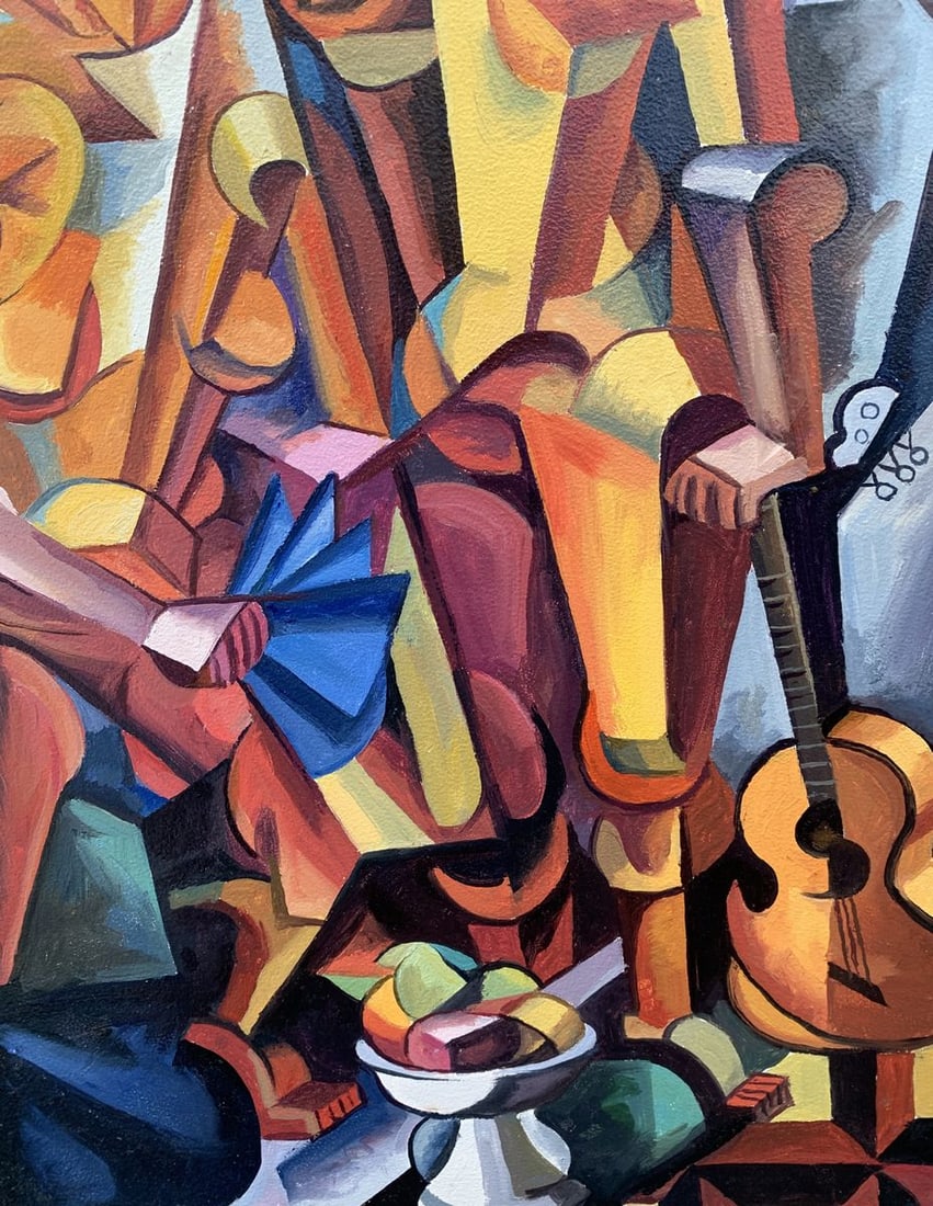 Abstract oil painting Symphony of Musicians (based on paintings by Lyubov Popova) Victor Konotopsky - 4