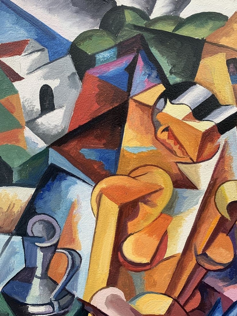 Abstract oil painting Symphony of Musicians (based on paintings by Lyubov Popova) Victor Konotopsky - 5