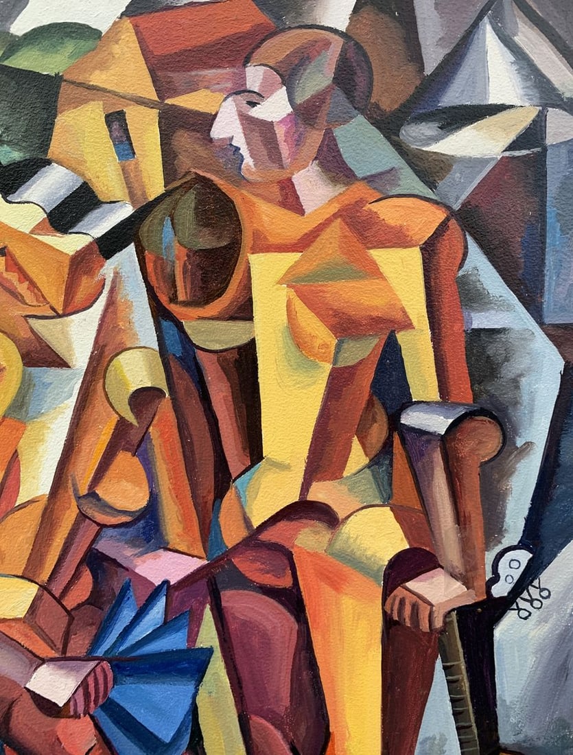 Abstract oil painting Symphony of Musicians (based on paintings by Lyubov Popova) Victor Konotopsky - 6