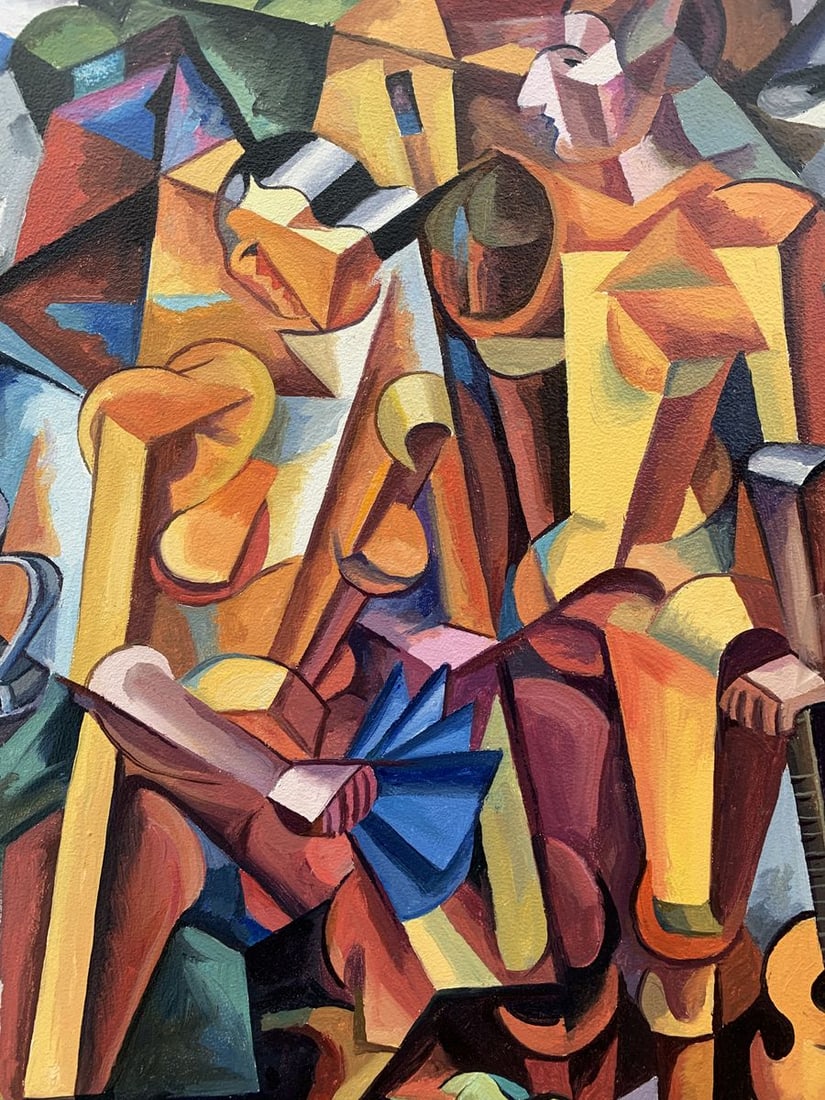 Abstract oil painting Symphony of Musicians (based on paintings by Lyubov Popova) Victor Konotopsky - 7