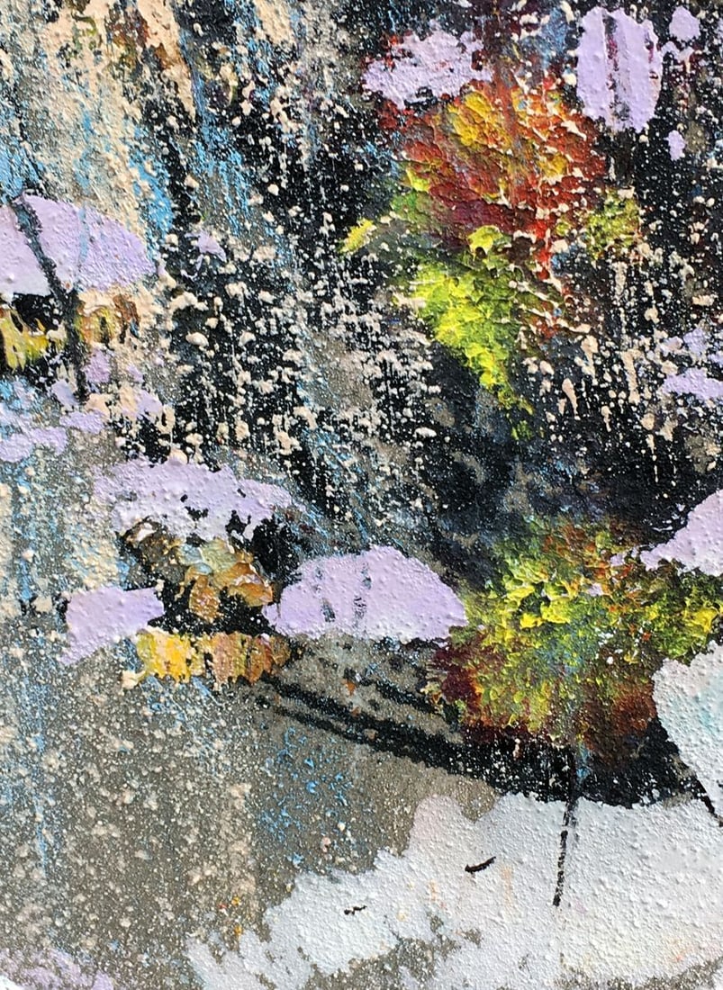 Abstract oil painting Still life with wildflowers Mazur Vladimir - 7