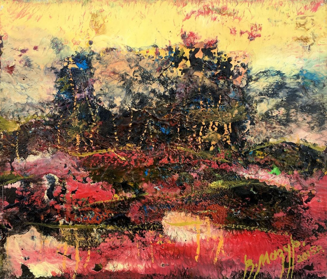 Abstract oil painting Pink silence Mazur Vladimir (1 of 10)
