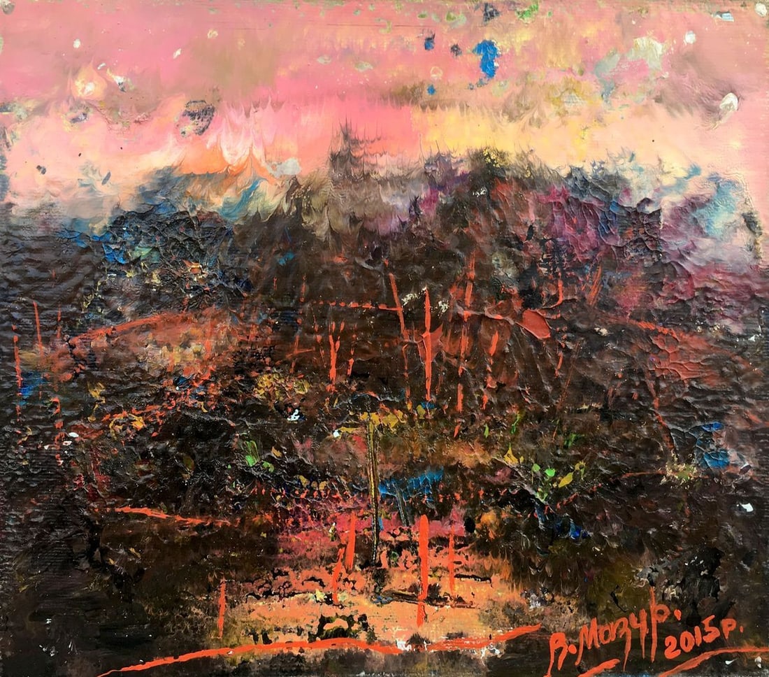 Abstract oil painting Warm evening Mazur Vladimir (1 of 10)