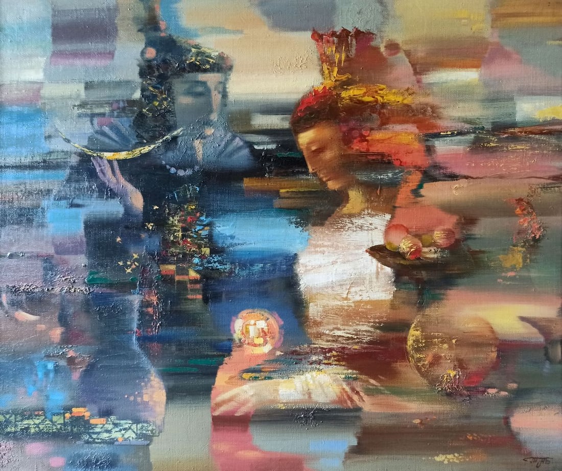 Abstract oil painting New day Anatoly Borisovich Tarabanov: Title: Abstract oil painting New day Anatoly Borisovich Tarabanov Description: NoTar 149 *** ABOUT THIS PAINTING *** * TITLE: "New day" * ARTISTS: Anatoly Borisovich Tarabanov * SIZE: 80x95 cm/'31.49x