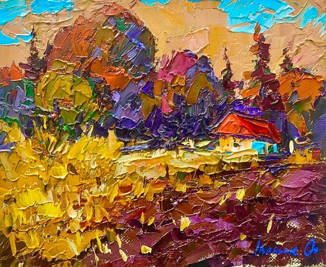 Oil painting Warm evening Kalenyuk Alex: Title: Oil painting Warm evening Kalenyuk Alex Description: No425AAA *** ABOUT THIS PAINTING *** * TITLE: "Warm evening" * ARTISTS: Kalenyuk Alex * SIZE: 20x25 cm/'7.87x9.84 inches' * MEDIUM: oil, can