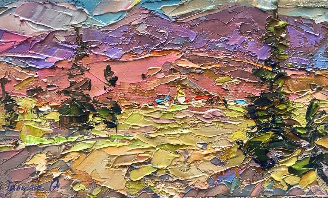 Oil painting Sunny in the Carpathians Kalenyuk Alex (1 of 6)