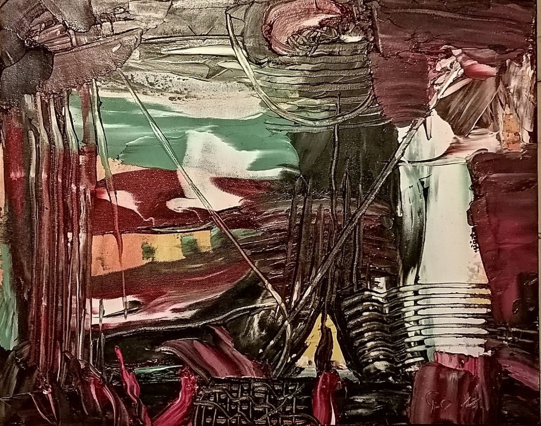 Abstract oil painting Come back home Kytkov Svatoslav (1 of 1)
