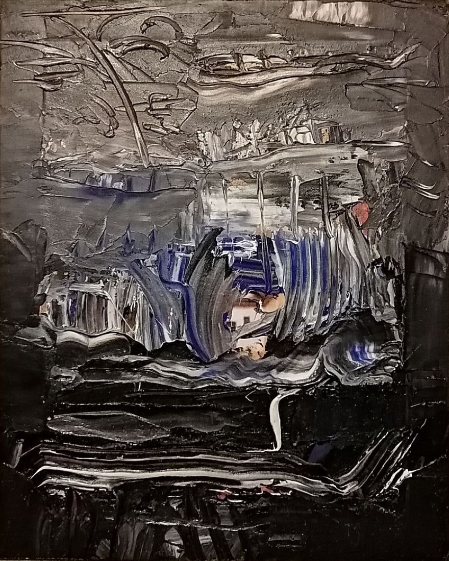 Abstract oil painting Night talk Kytkov Svatoslav (1 of 1)