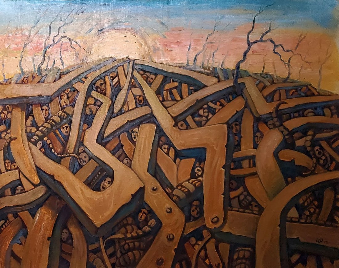 Oil painting Morning of the Apocalypse Daniil Litvinov: Title: Oil painting Morning of the Apocalypse Daniil Litvinov Description: NoLitv 1260 *** ABOUT THIS PAINTING *** * TITLE: "Morning of the Apocalypse" * ARTISTS: Daniil Litvinov * SIZE: 61.5x48.5