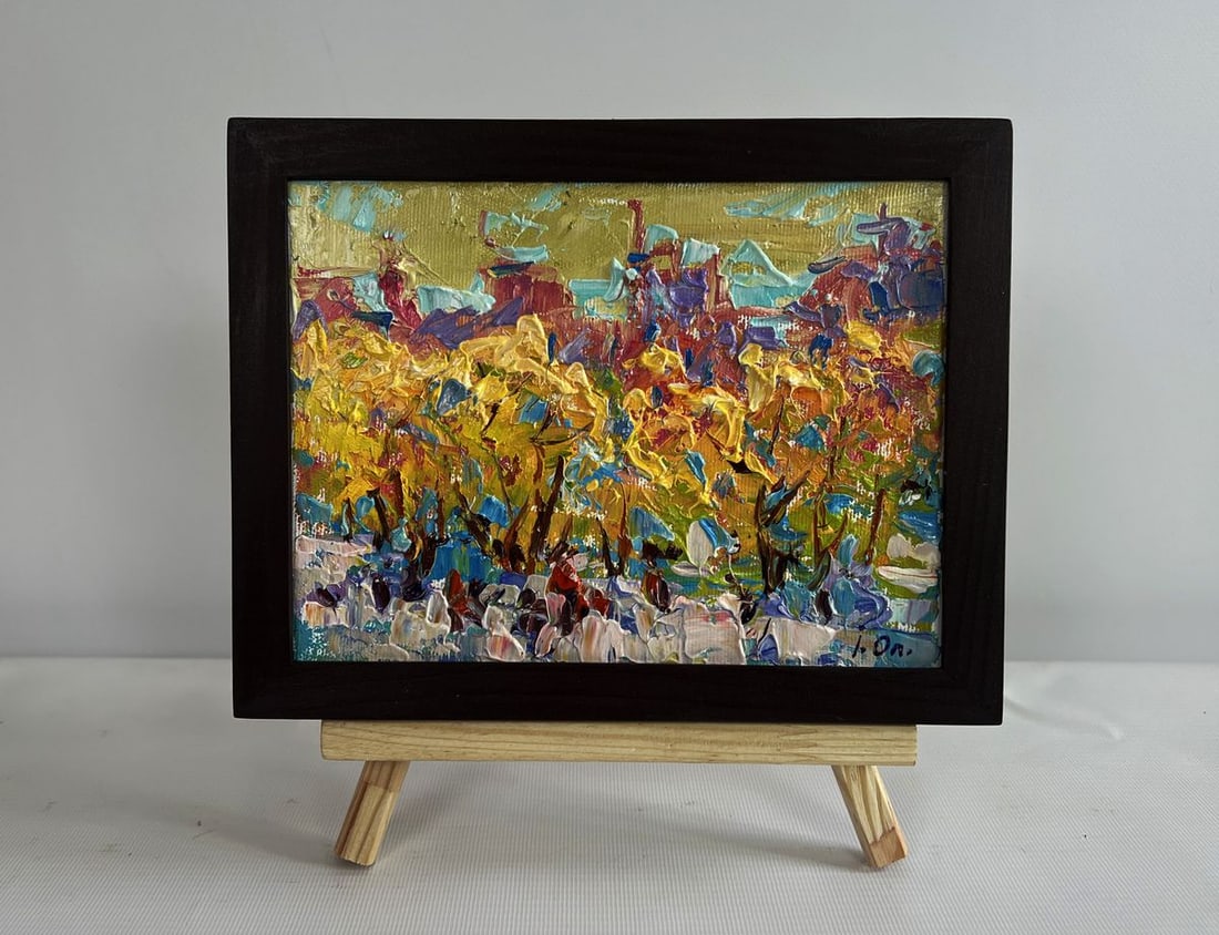 Oil painting Autumn city alley Alex Kalenyuk: Title: Oil painting Autumn city alley Alex Kalenyuk Description: NoAAA4478 The painting "Autumn City Alley" captures the enchanting transformation of an urban landscape as it is embraced by the warm