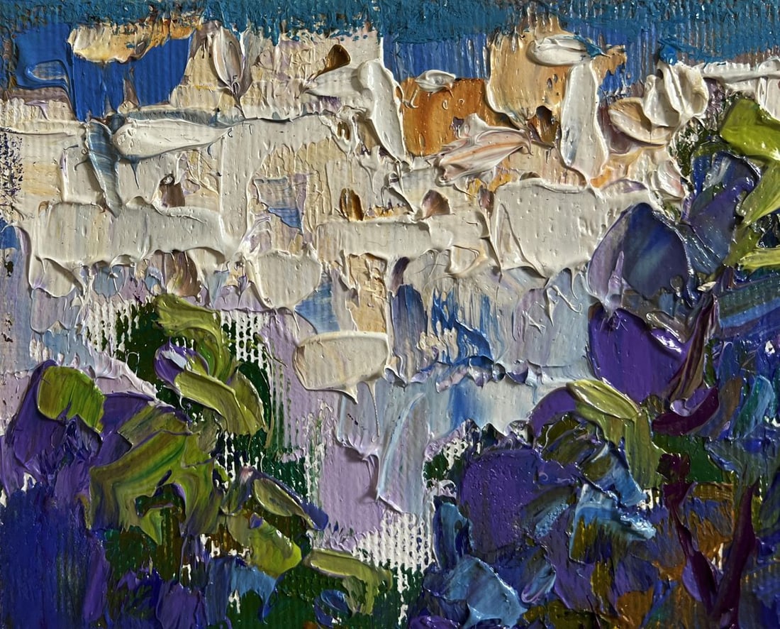 Oil painting A walk through the city park Alex Kalenyuk - 5