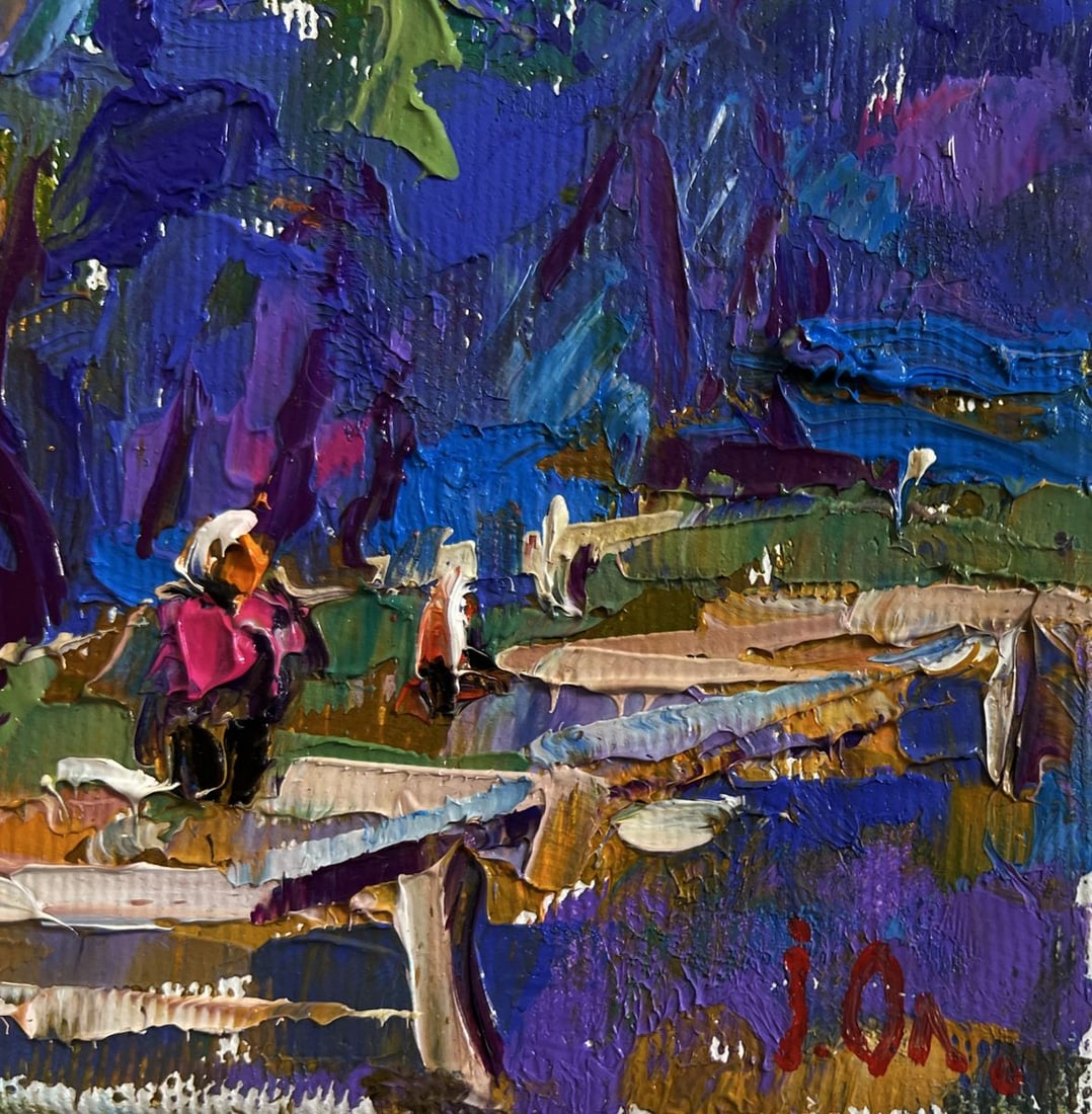 Oil painting A walk through the city park Alex Kalenyuk - 7