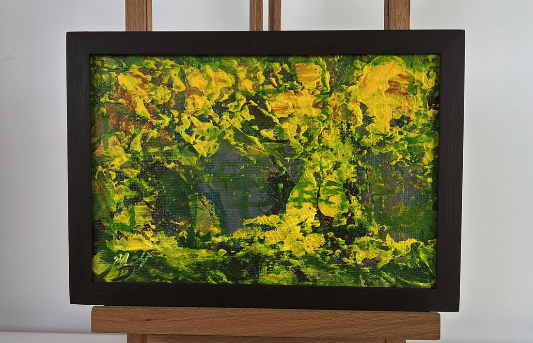 Acrylic painting Seasons of the year Mykhailo Patskan: Title: Acrylic painting Seasons of the year Mykhailo Patskan Description: NoAAA4826 The acrylic painting on hardboard titled "Seasons of the Year" is a vibrant and expressive exploration of the changi