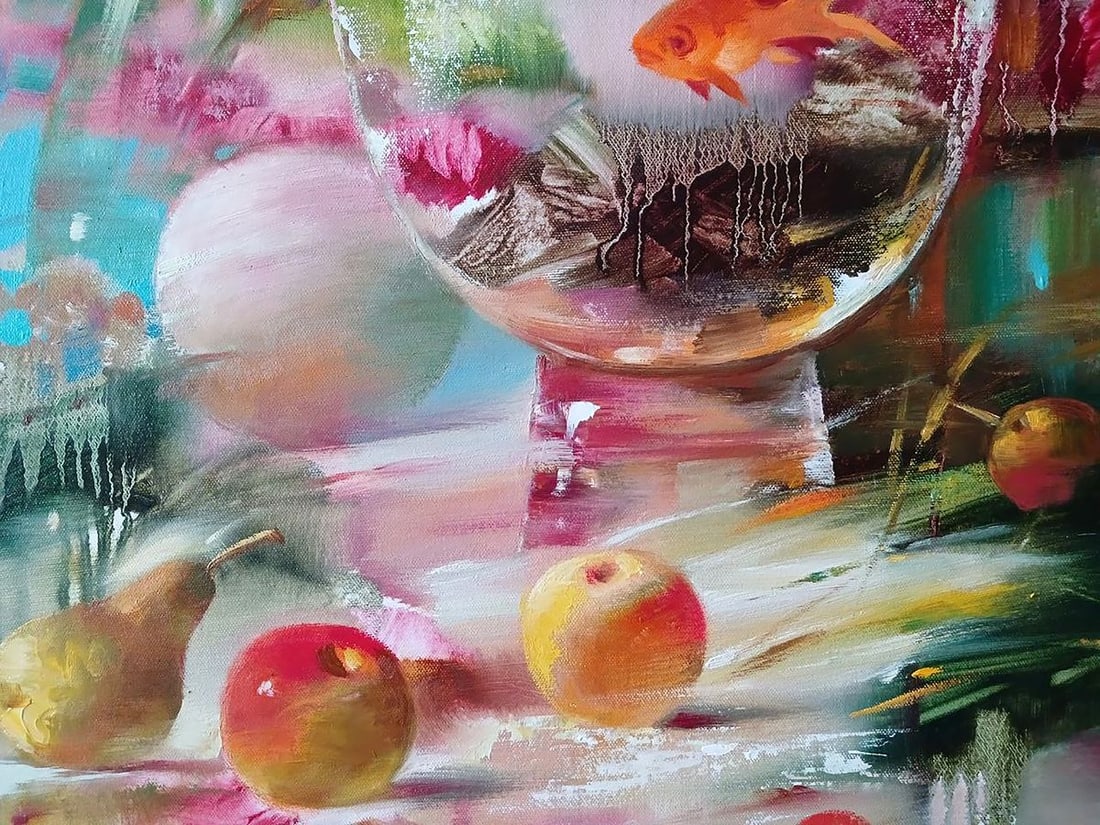 Abstract oil painting Gold fish Anatoly Tarabanov - 6