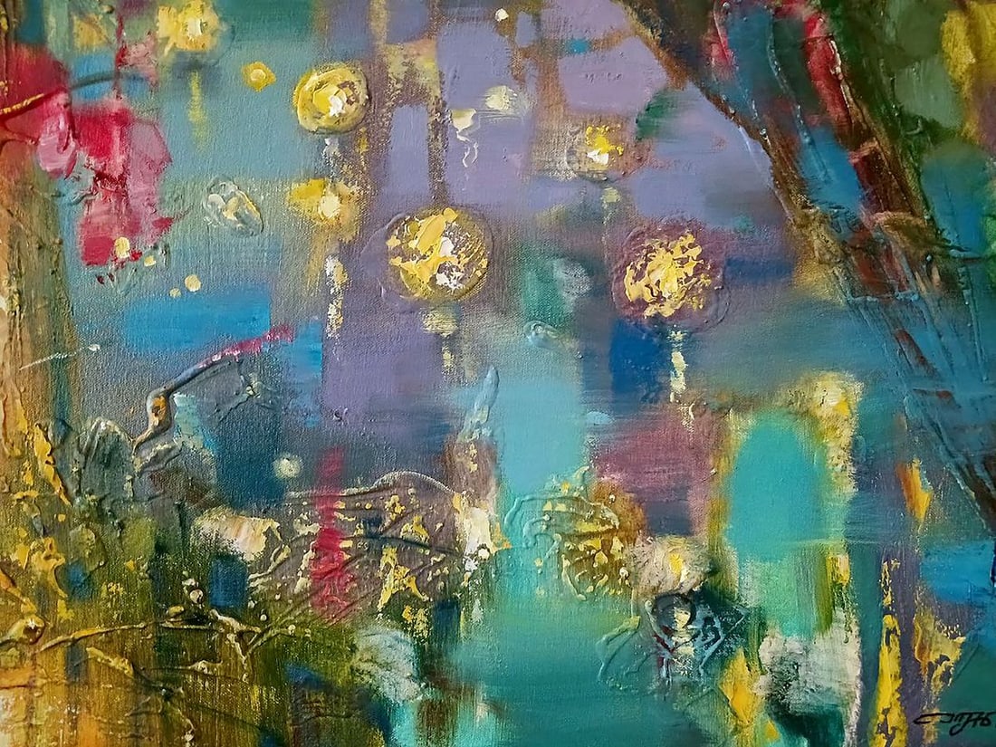 Abstract oil painting Kupala night Anatoly Tarabanov - 6