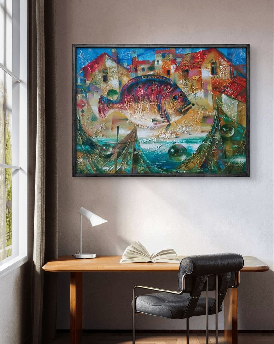 Abstract oil painting Big fish Anatoly Tarabanov - 2