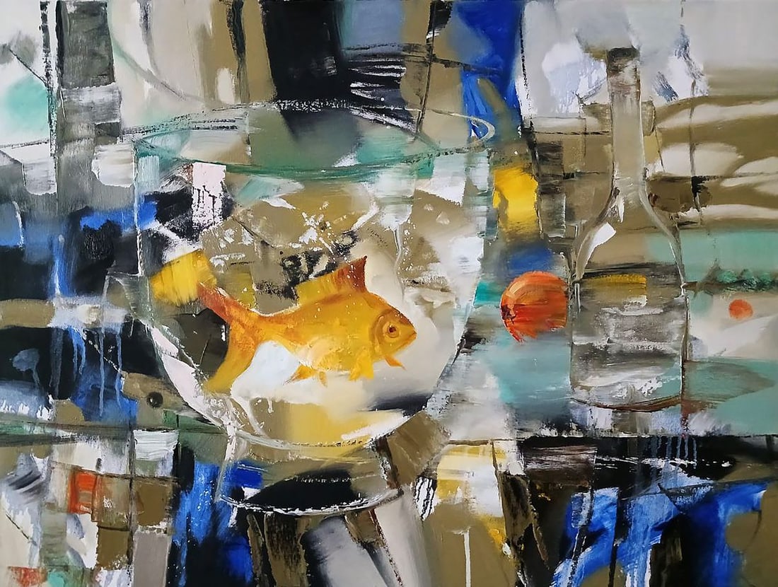 Abstract oil painting Goldfish Anatoly Tarabanov (1 of 10)