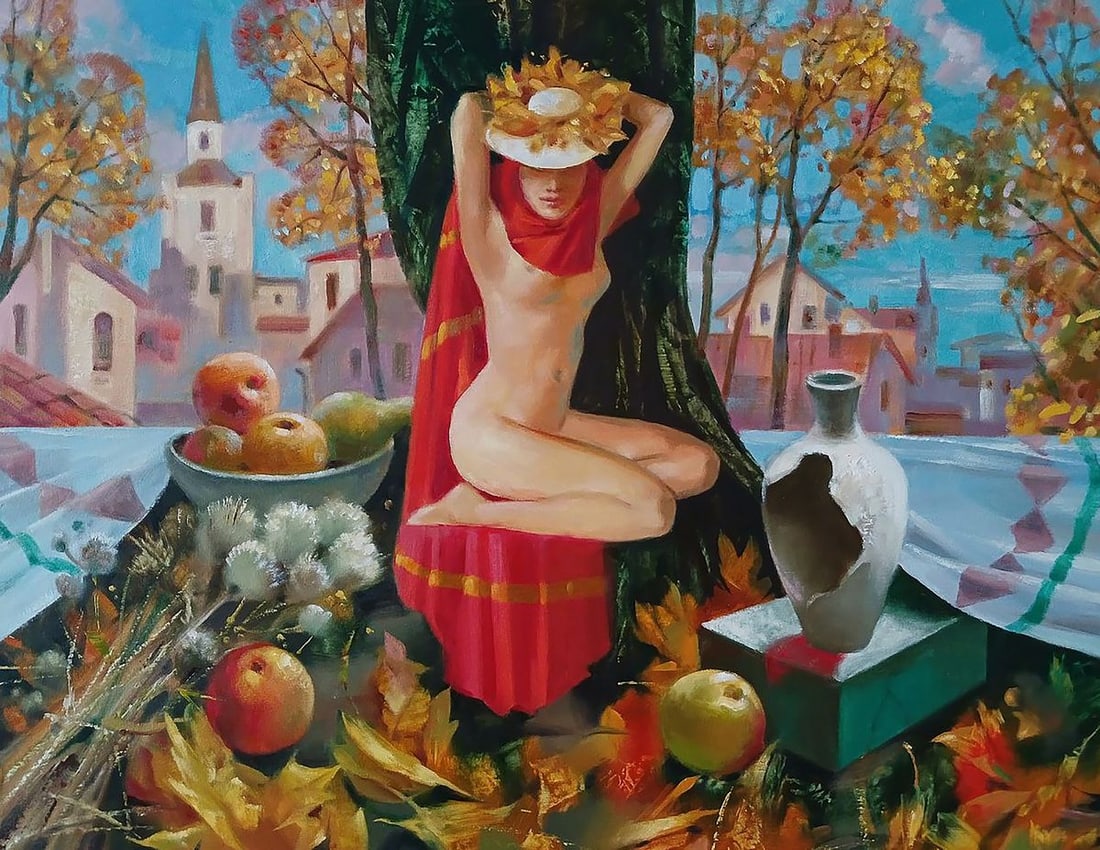 Abstract oil painting Golden autumn Anatoly Tarabanov (1 of 11)