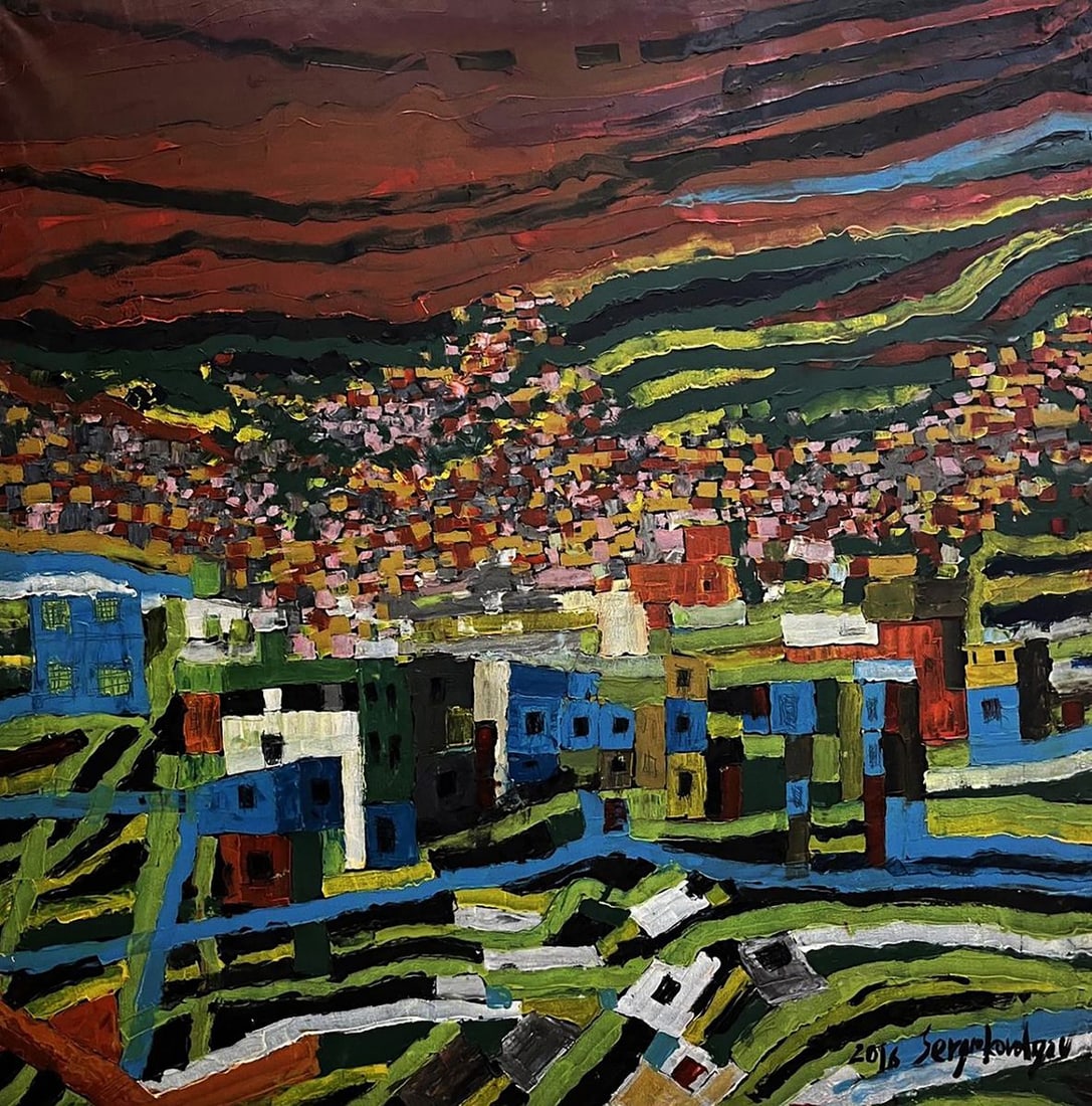 Oil painting Favelas Serhiy Kovalev: Title: Oil painting Favelas Serhiy Kovalev Description: NoGaller 367 *** ABOUT THIS PAINTING *** * TITLE: "Favelas" * ARTISTS: Serhiy Kovalev * SIZE: 140x140 cm/'55.11x55.11 inches' * MEDIUM: oil, can