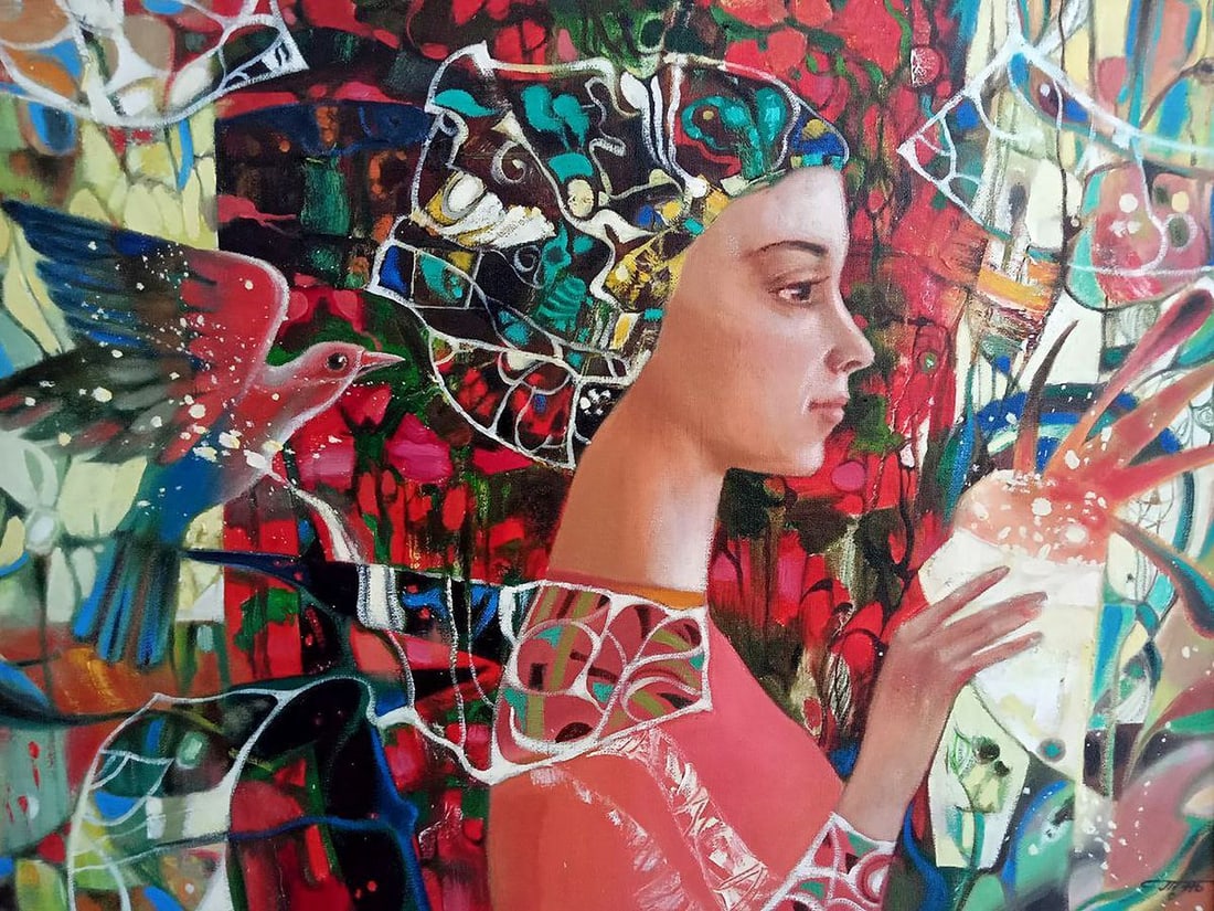 Abstract oil painting Strawberry ice cream Anatoly Borisovich Tarabanov (1 of 7)