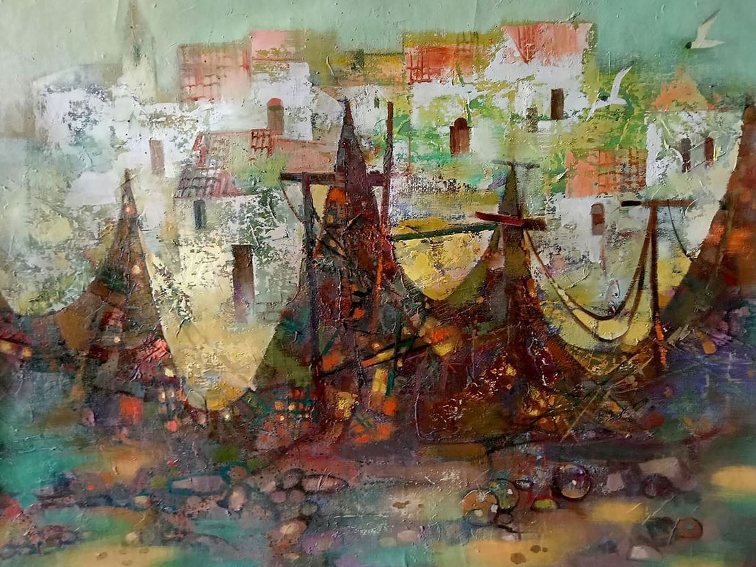 Oil painting Fishing nets Anatoly Borisovich Tarabanov (1 of 7)