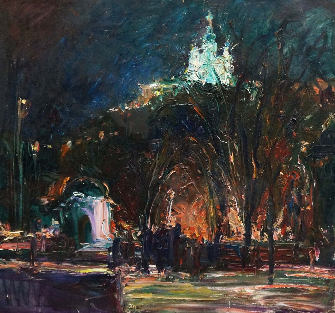 Oil painting Night landscape Klimenko Alexander Ivanovich: Title: Oil painting Night landscape Klimenko Alexander Ivanovich Description: NoVerns 809 *** ABOUT THIS PAINTING *** * TITLE: "Night landscape" * ARTISTS: Klimenko Alexander Ivanovich * SIZE: 66x70 c