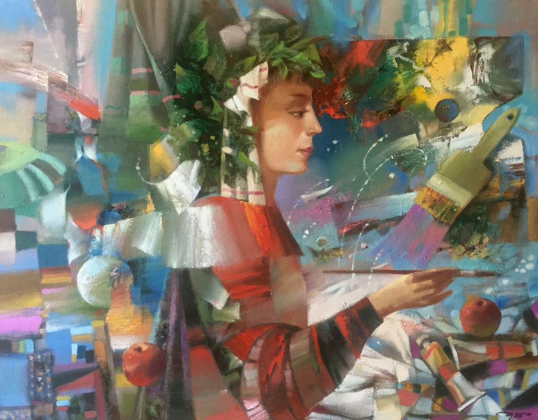 Abstract oil painting Woman artist Anatoly Borisovich Tarabanov: Title: Abstract oil painting Woman artist Anatoly Borisovich Tarabanov Description: NoTar 17 *** ABOUT THIS PAINTING *** * TITLE: "Woman artist" * ARTISTS: Anatoly Borisovich Tarabanov * SIZE: