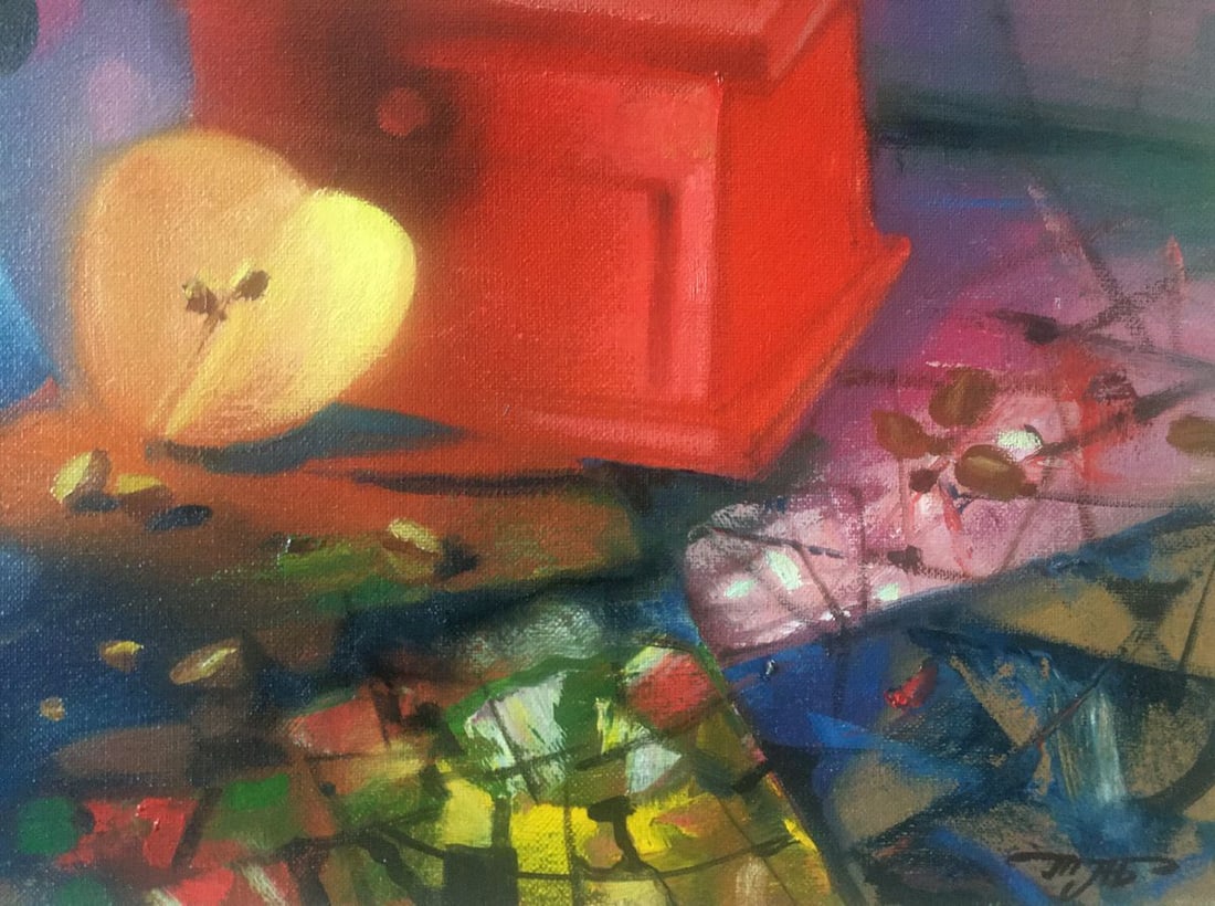 Abstract oil painting Still life with a parrot Anatoly Borisovich Tarabanov - 10