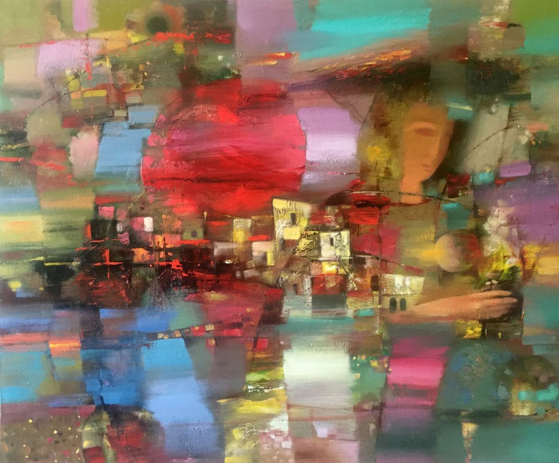 Abstract oil painting Red sun Anatoly Borisovich Tarabanov: Title: Abstract oil painting Red sun Anatoly Borisovich Tarabanov Description: NoTar 40 *** ABOUT THIS PAINTING *** * TITLE: "Red sun" * ARTISTS: Anatoly Borisovich Tarabanov * SIZE: 75x90cm/'29.52x35