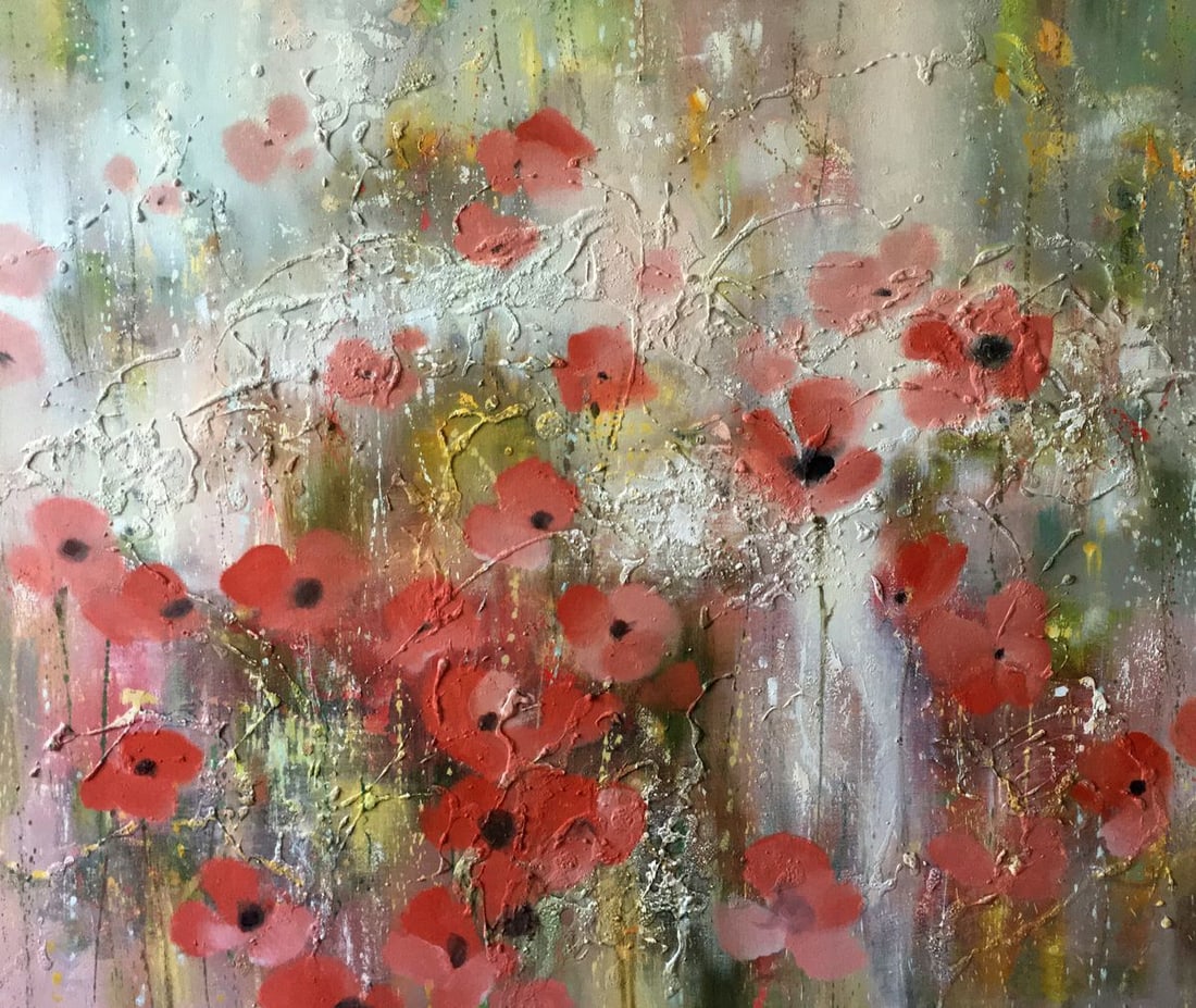 Abstract oil painnting Poppy field Anatoly Borisovich Tarabanov (1 of 11)