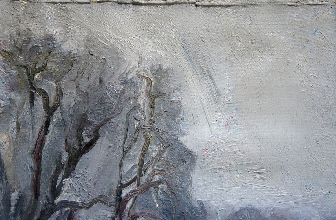 Oil painting Winter landscape - 4