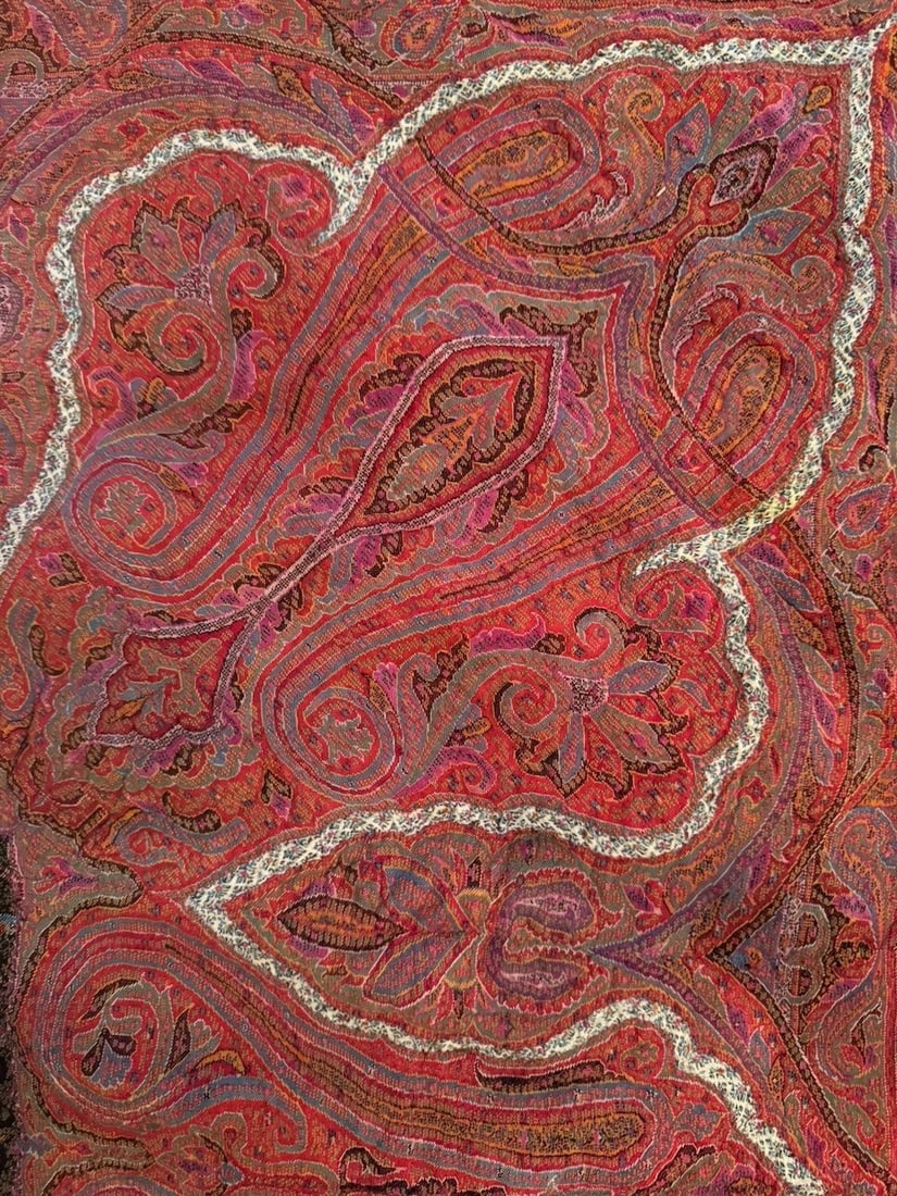 Extra Fine Central Asian Kashmir Embroidered Paisley Tapestry / Throw - 4