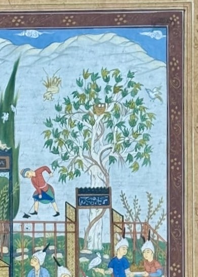 Antique Persian Miniature Painting in Gilt & Ebonized Frame. - 5