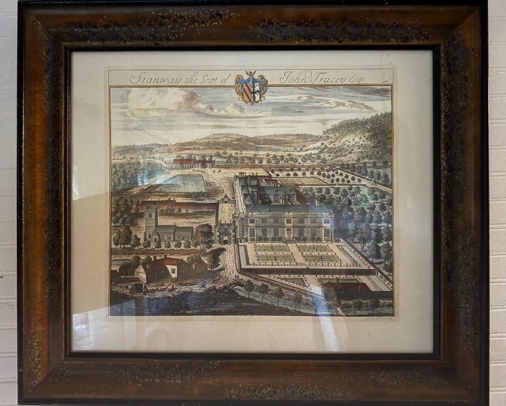 Late 18th Century Hand-Colored Engraving, "Stanway the Seat of John Tracey Esq" - 2
