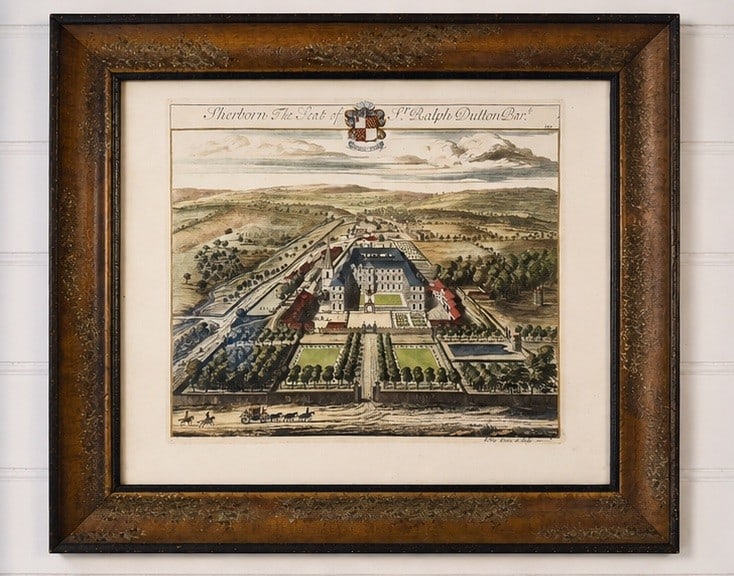 Late 17th / Early 18th Century Engraving of Sherborn, The Seat of Sir Ralph Dutton Bart. by R. Hoy - 2