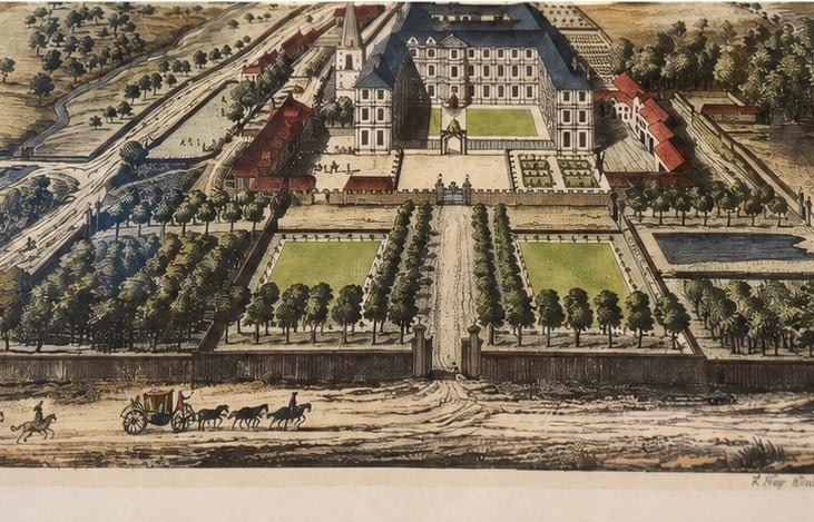 Late 17th / Early 18th Century Engraving of Sherborn, The Seat of Sir Ralph Dutton Bart. by R. Hoy - 4